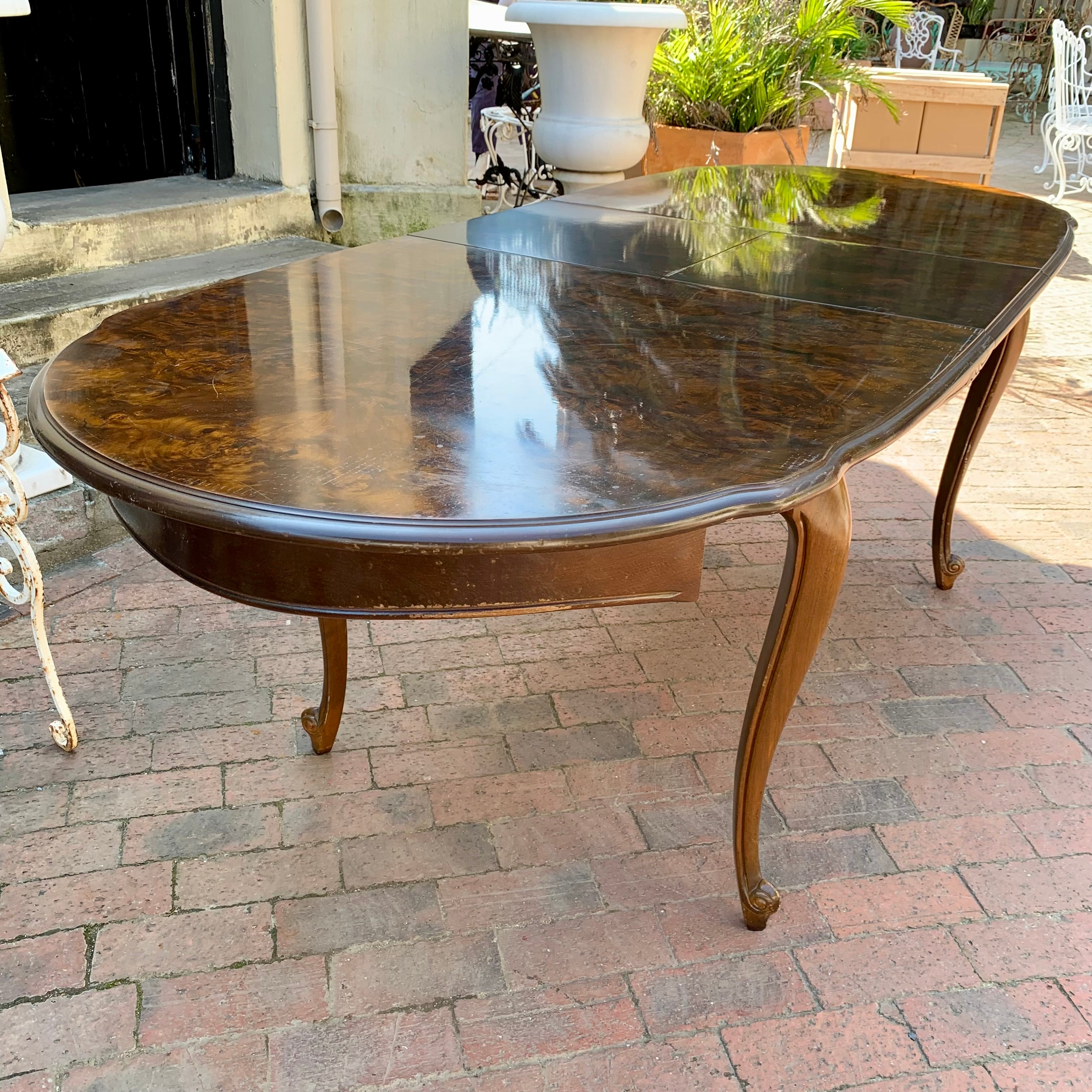 Antique Polished Oak Extendable Dining Table