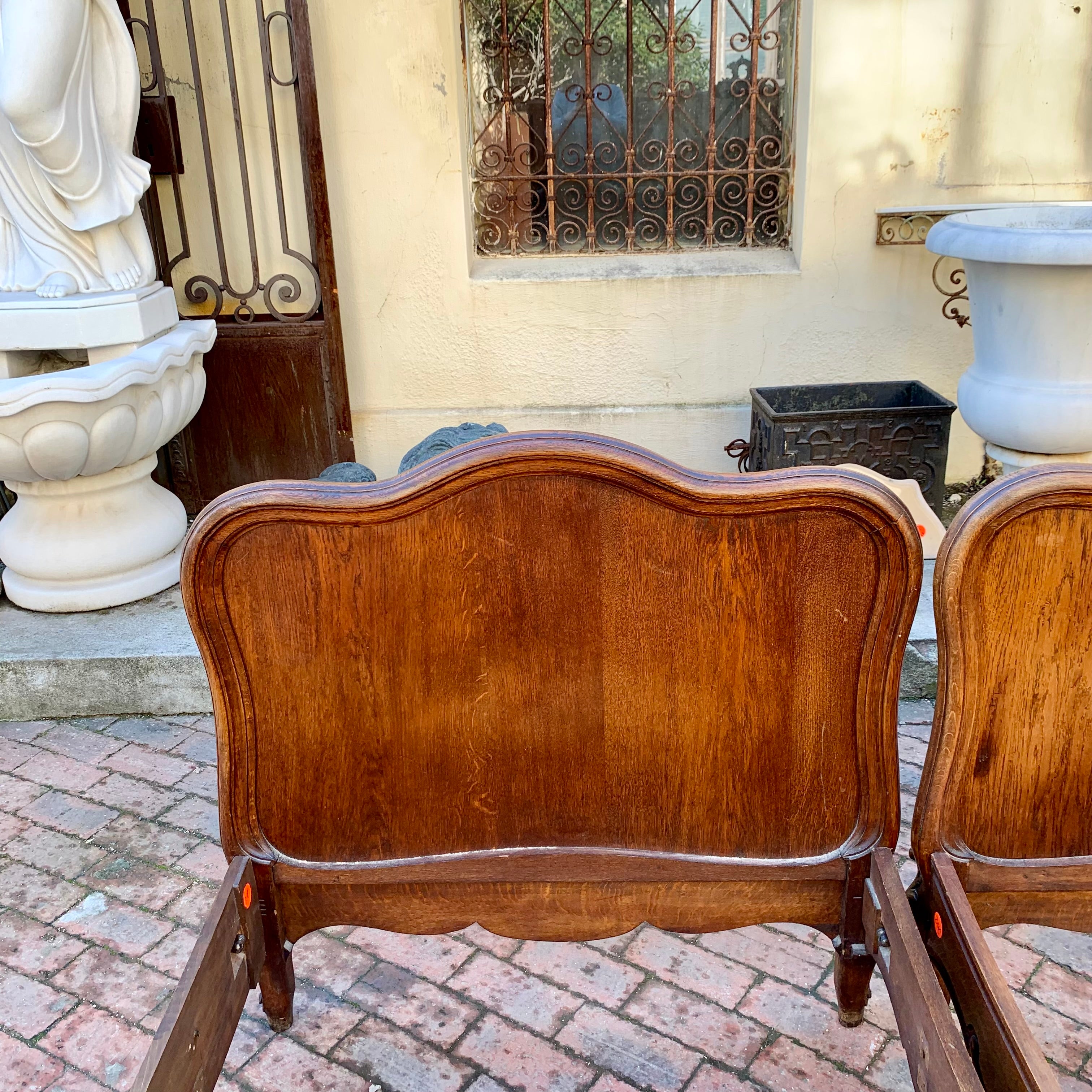 Pair of Antique Oak Single Bed Frames