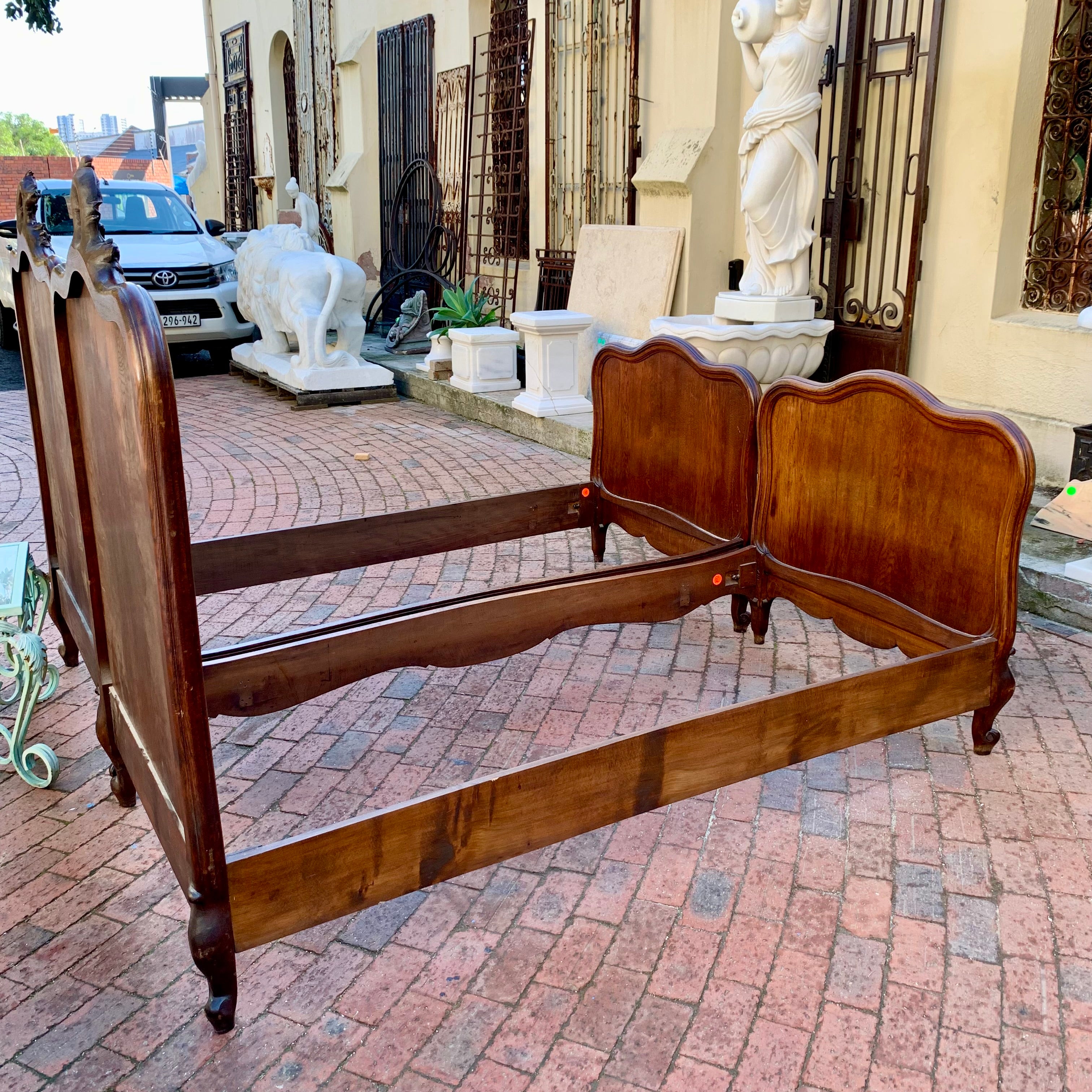 Pair of Antique Oak Single Bed Frames