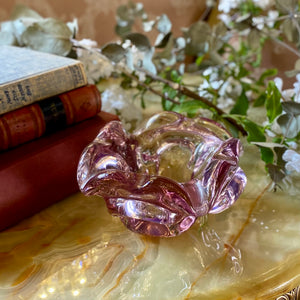 Gorgeous Lilac Blooming Murano Ashtray