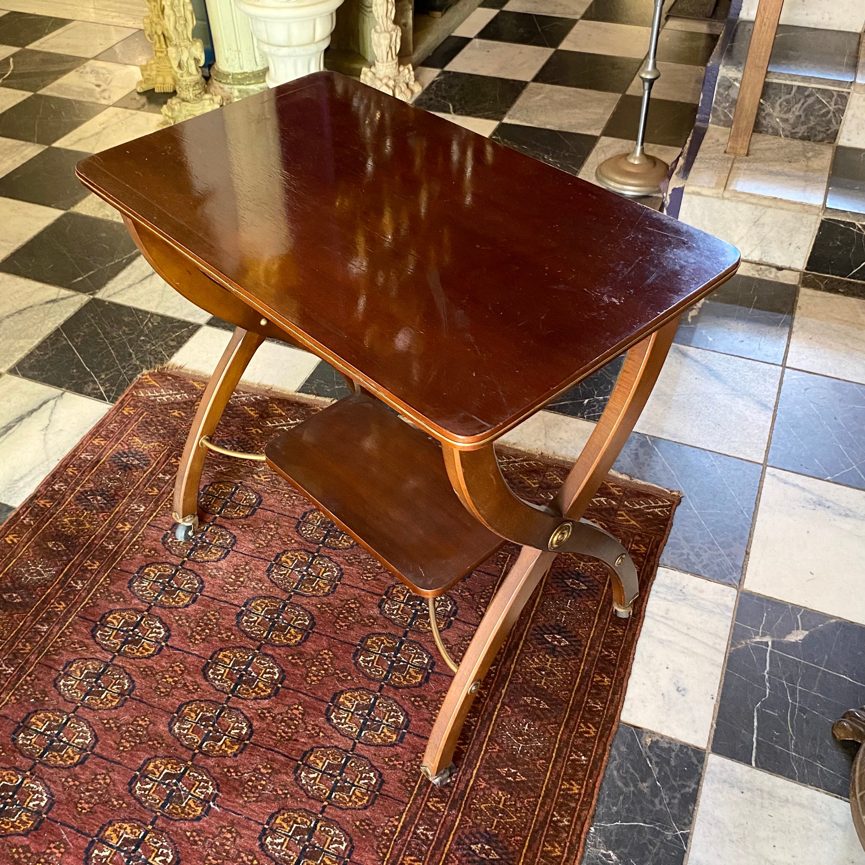 Vintage Dark Wood Server Trolley