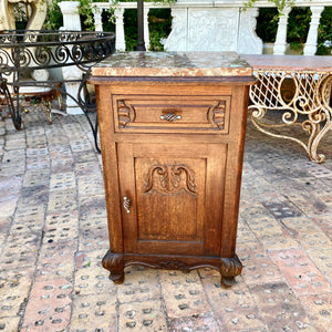 A Single Antique Oak Bedside Pedestal