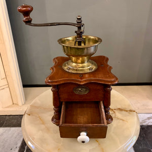 Antique Oak and Brass Coffee Grinders