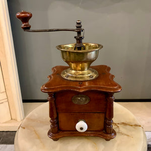 Antique Oak and Brass Coffee Grinders