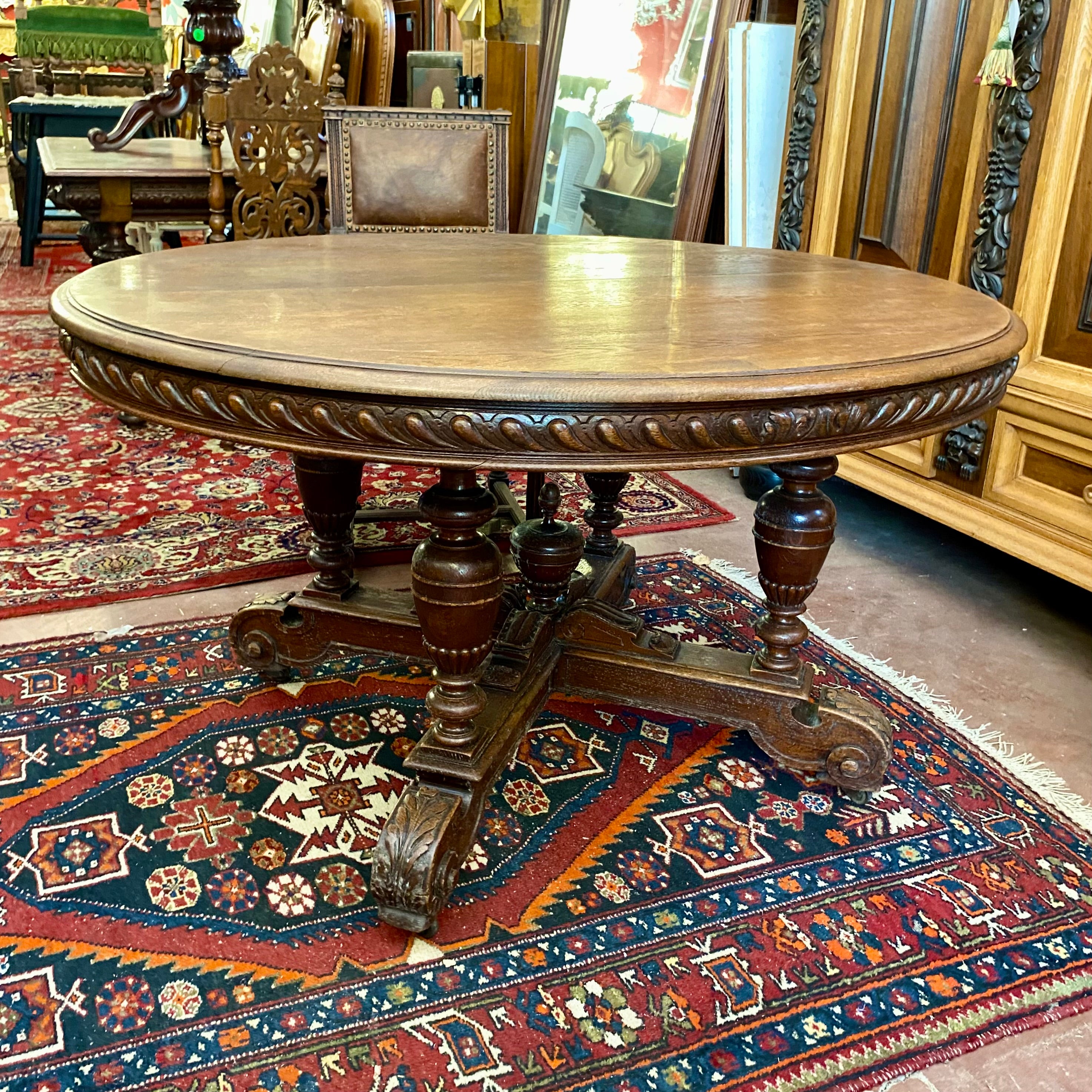 Antique Oak Victorian Dining Table - SOLD