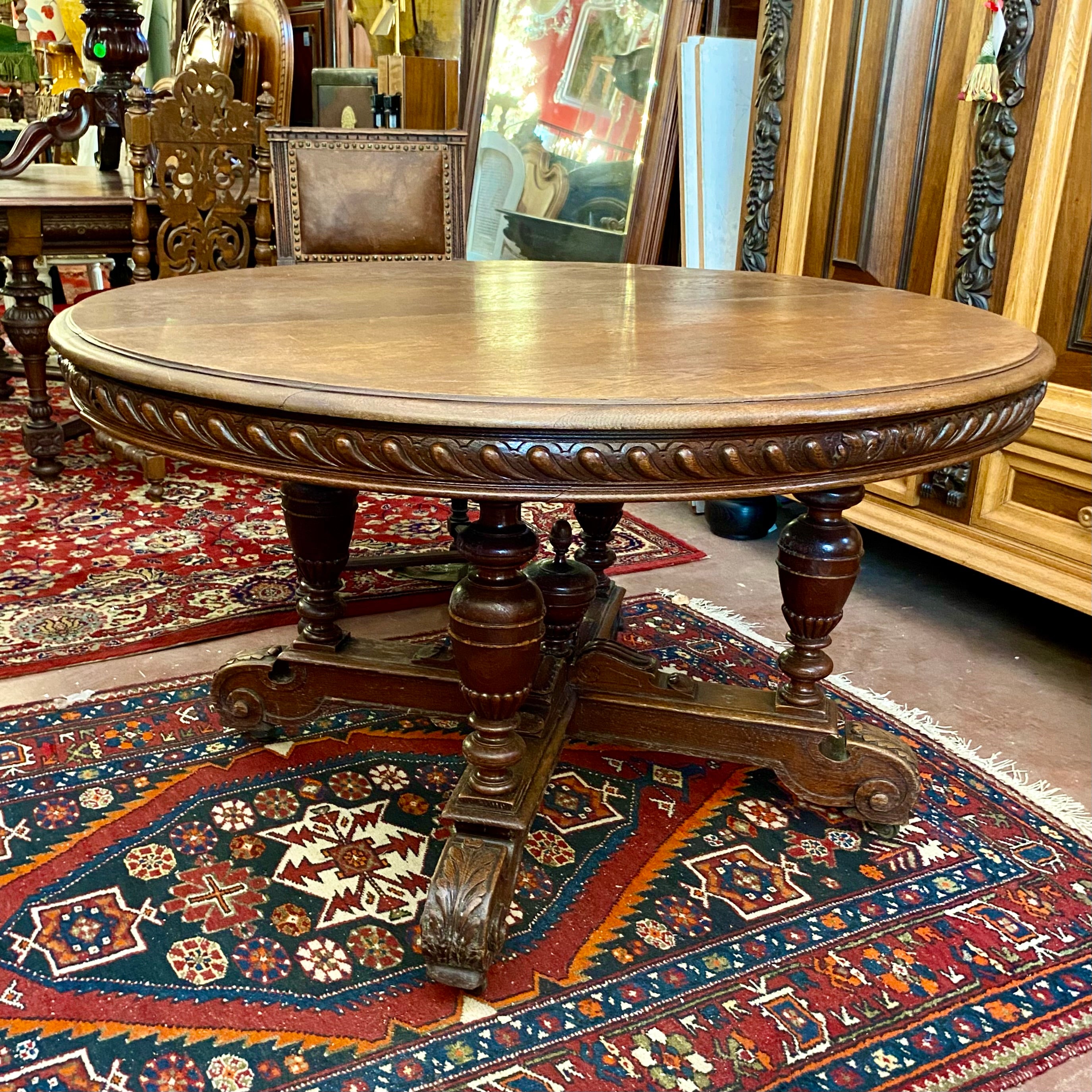 Antique Oak Victorian Dining Table - SOLD