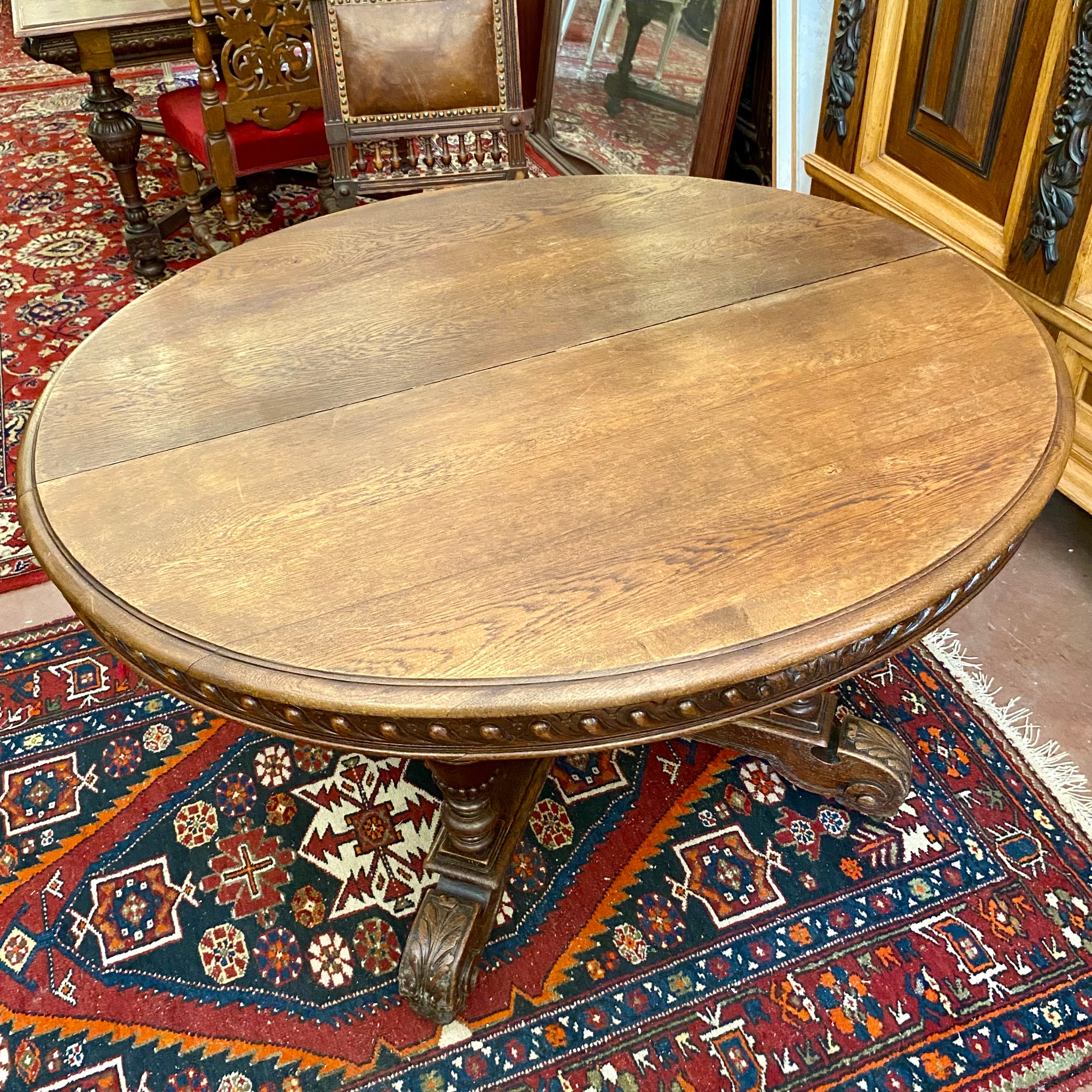 Antique Oak Victorian Dining Table