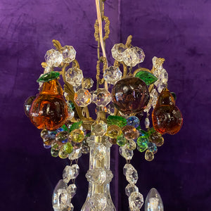 Stunning Antique Italian Blown Glass Fruits Chandelier