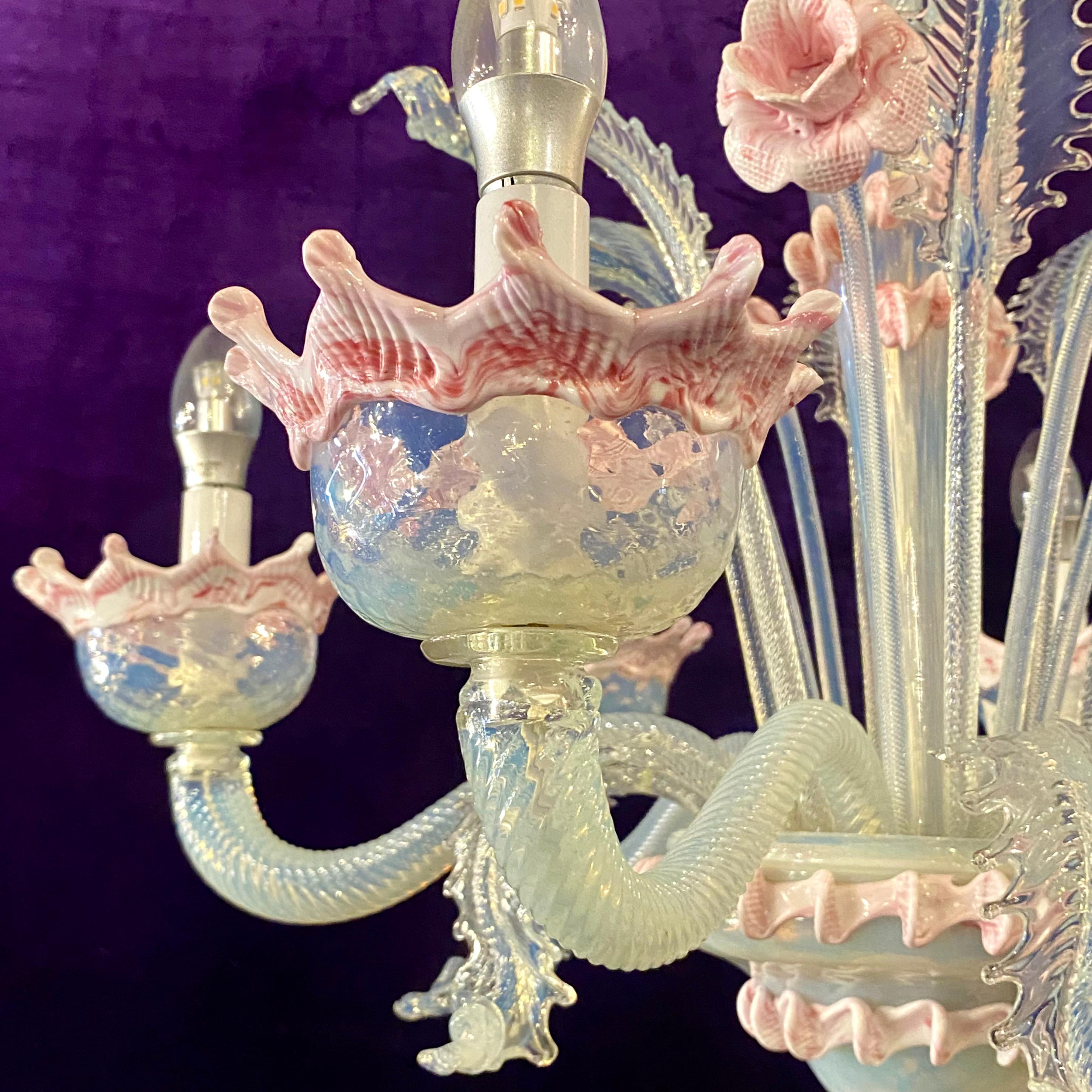 Fabulous Baby Pink Murano Chandelier