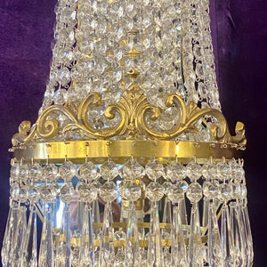 Delos Custom Made Brass & Crystal Neoclassical Sconces - SOLD