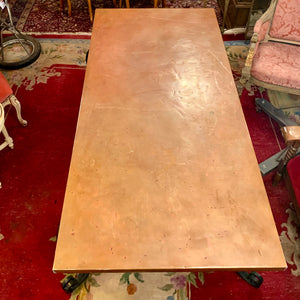 Wrought Iron Base and Copper Top Dining Table