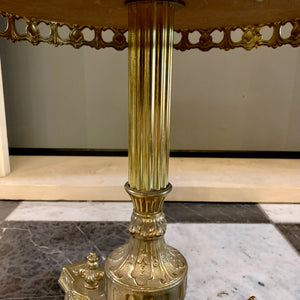 Petite Antique Onyx and Brass Side Table