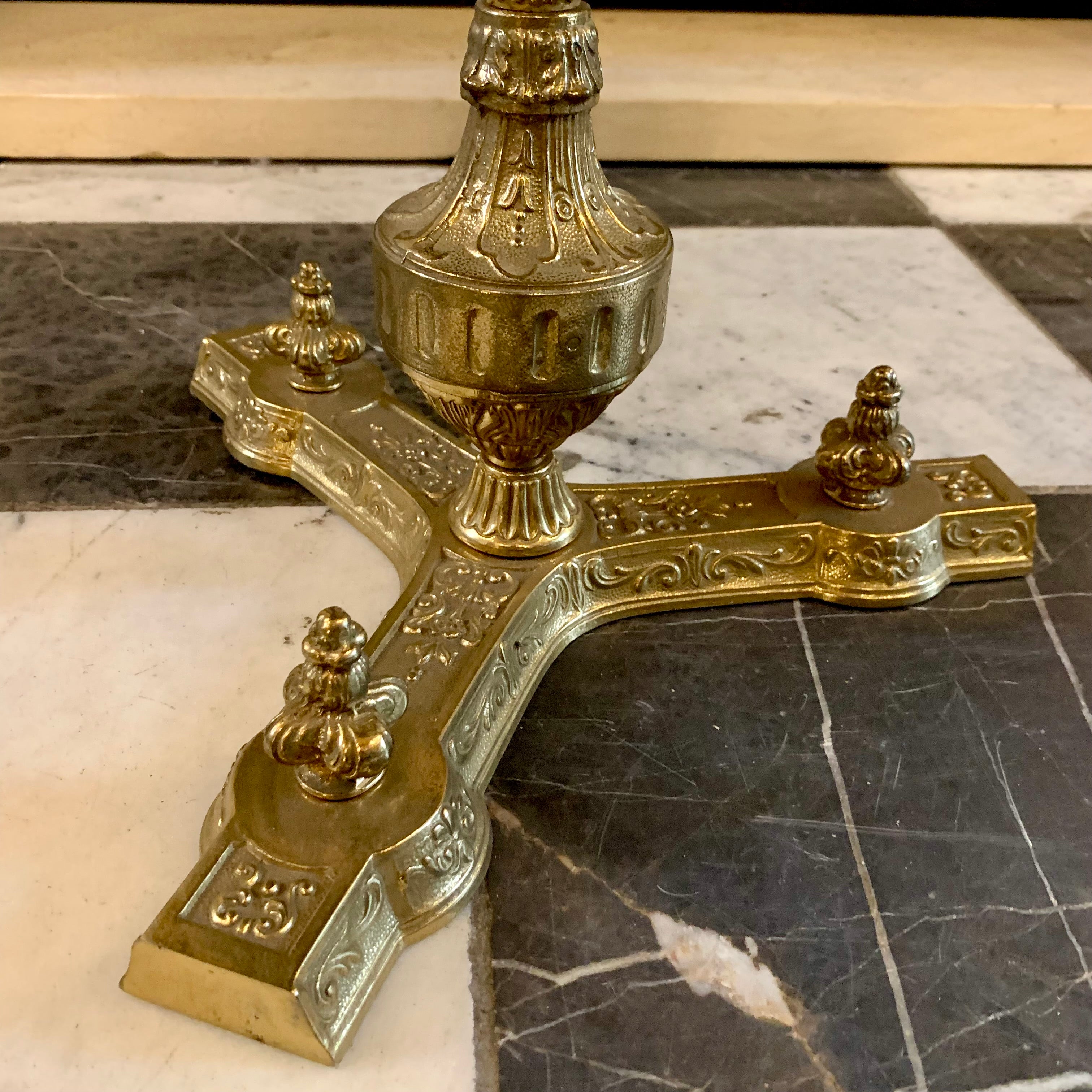 Petite Antique Onyx and Brass Side Table