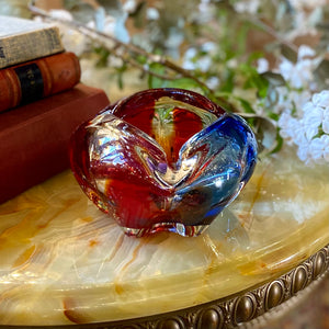 Vintage Fire and Ice Murano Ashtray
