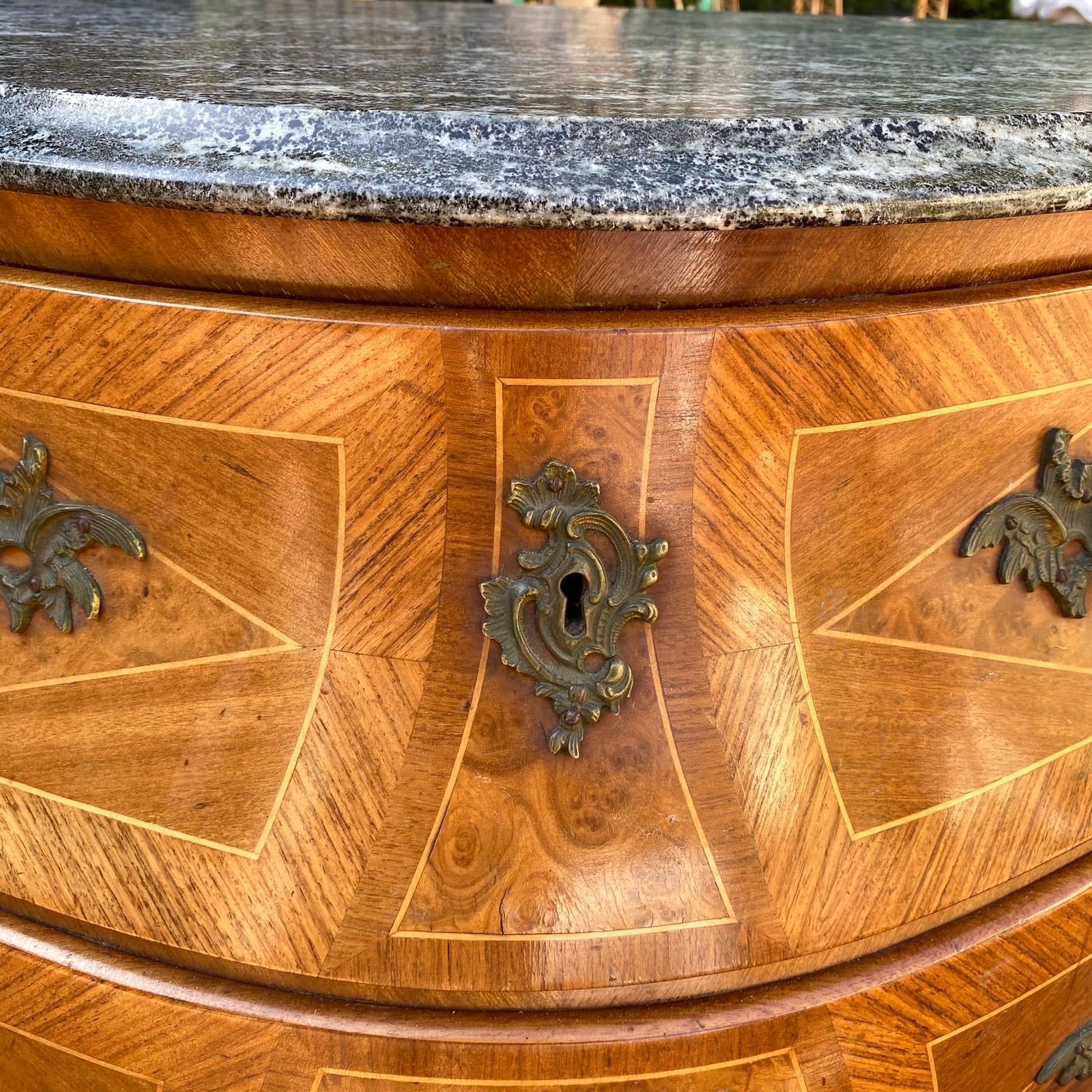 Antique Bombe Chest with Mottled Marble Top