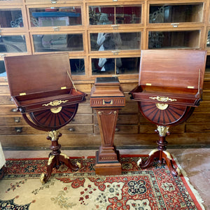 A Set of Antique Mahogany Jewellery Display Pedestals