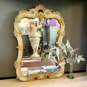 Antique Cream Italian Style Mirror with Gilt