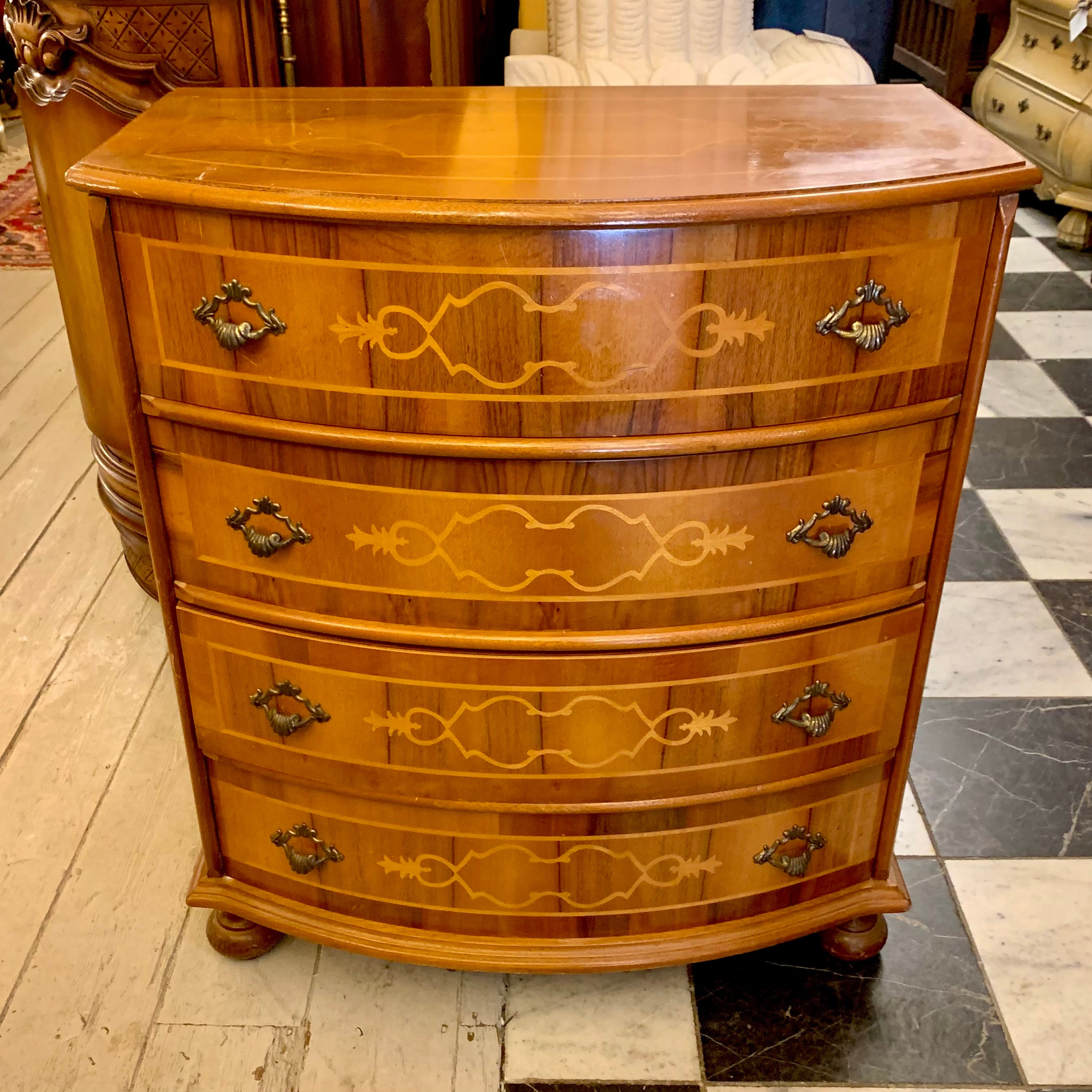 Antique Inlaid Tall Boy