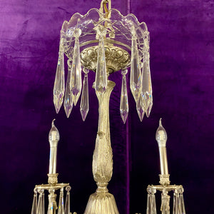 Fantastic Antique Silver and Crystal Chandelier