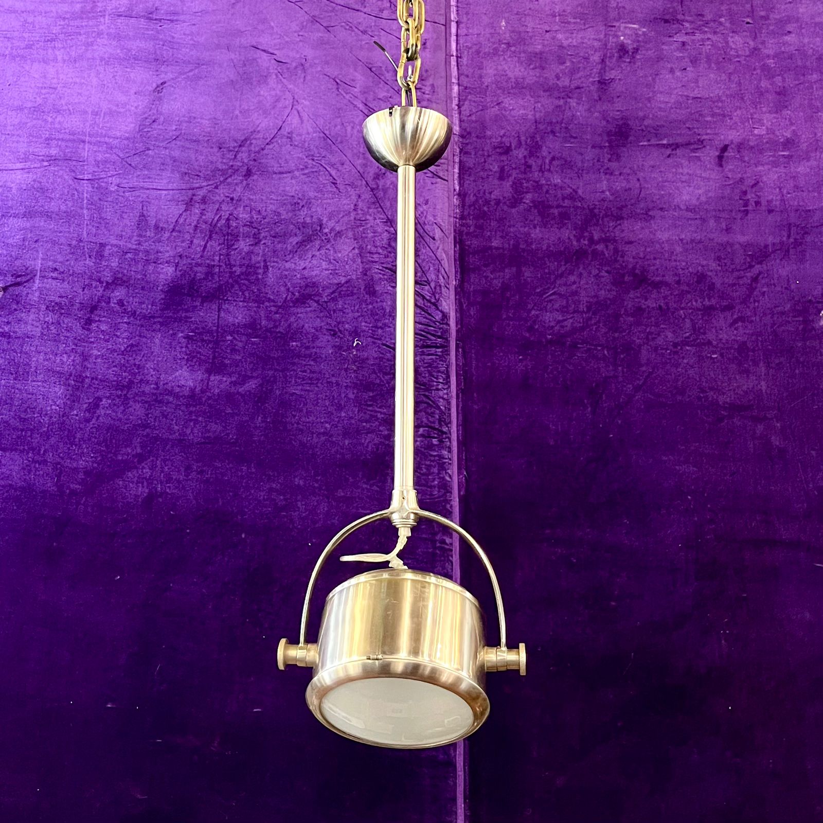 Polished Nickel Industrial Spotlight Pendant - SOLD