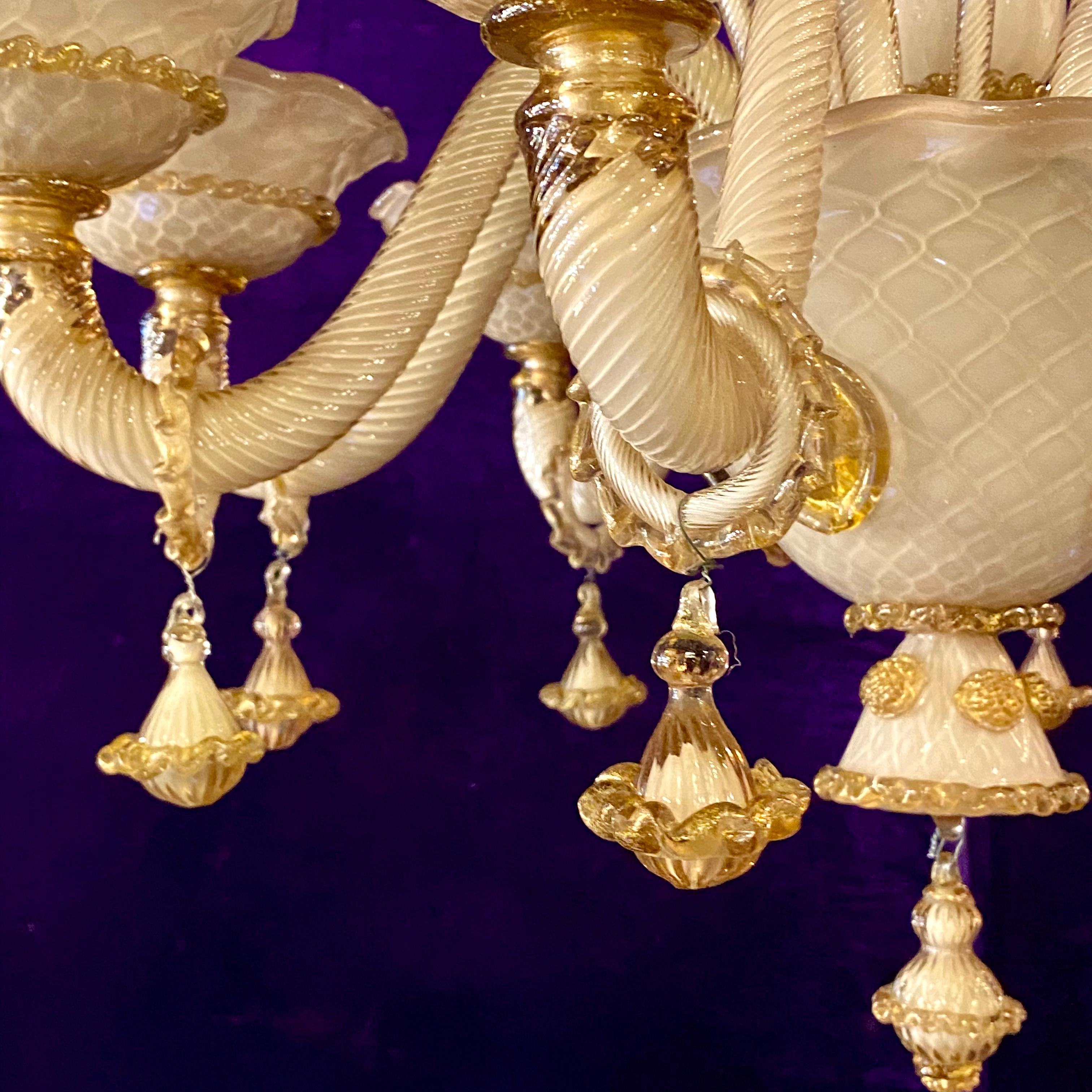 Gorgeous Gold Antique Murano Chandelier