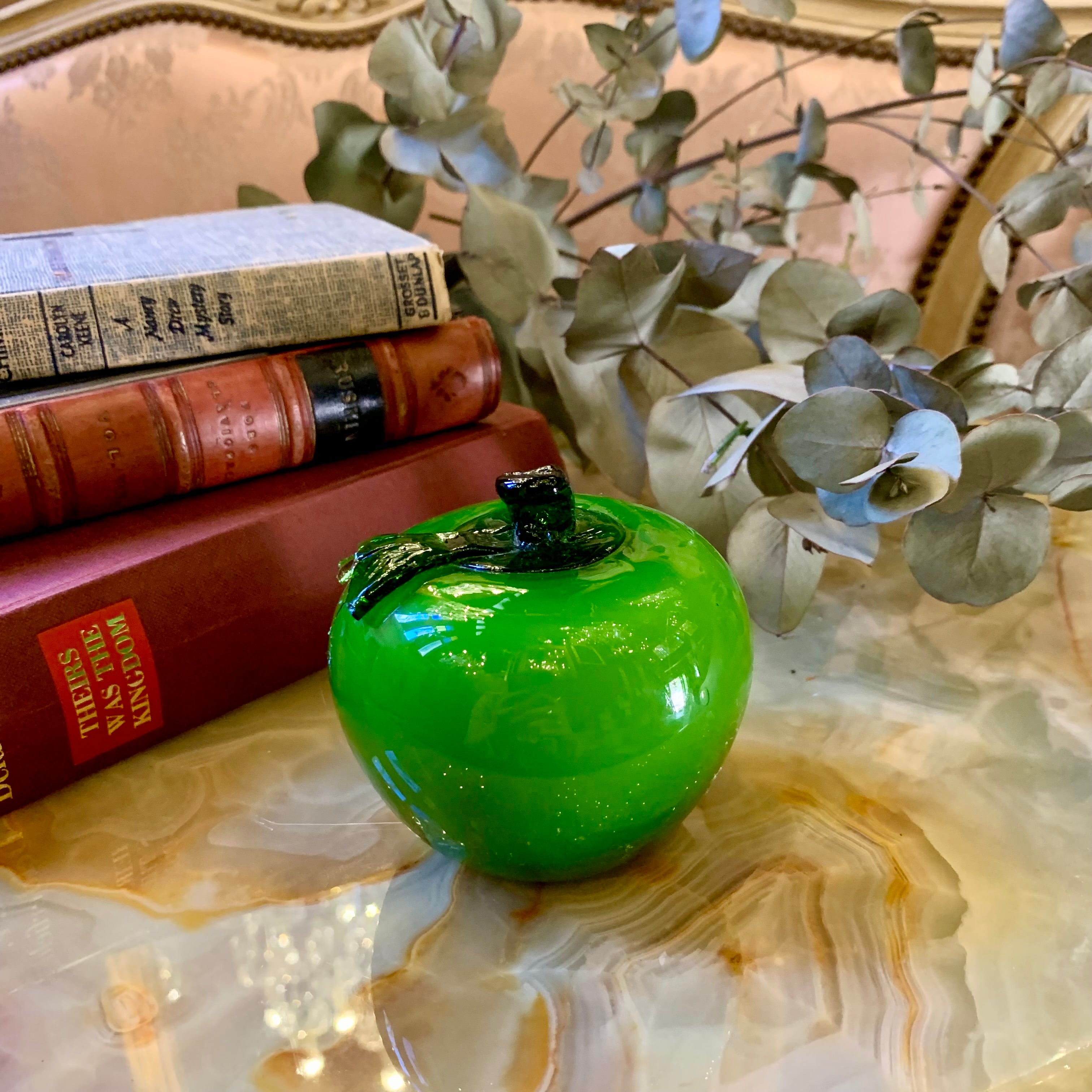 Pair of Green Apple and Pear Murano Ornament