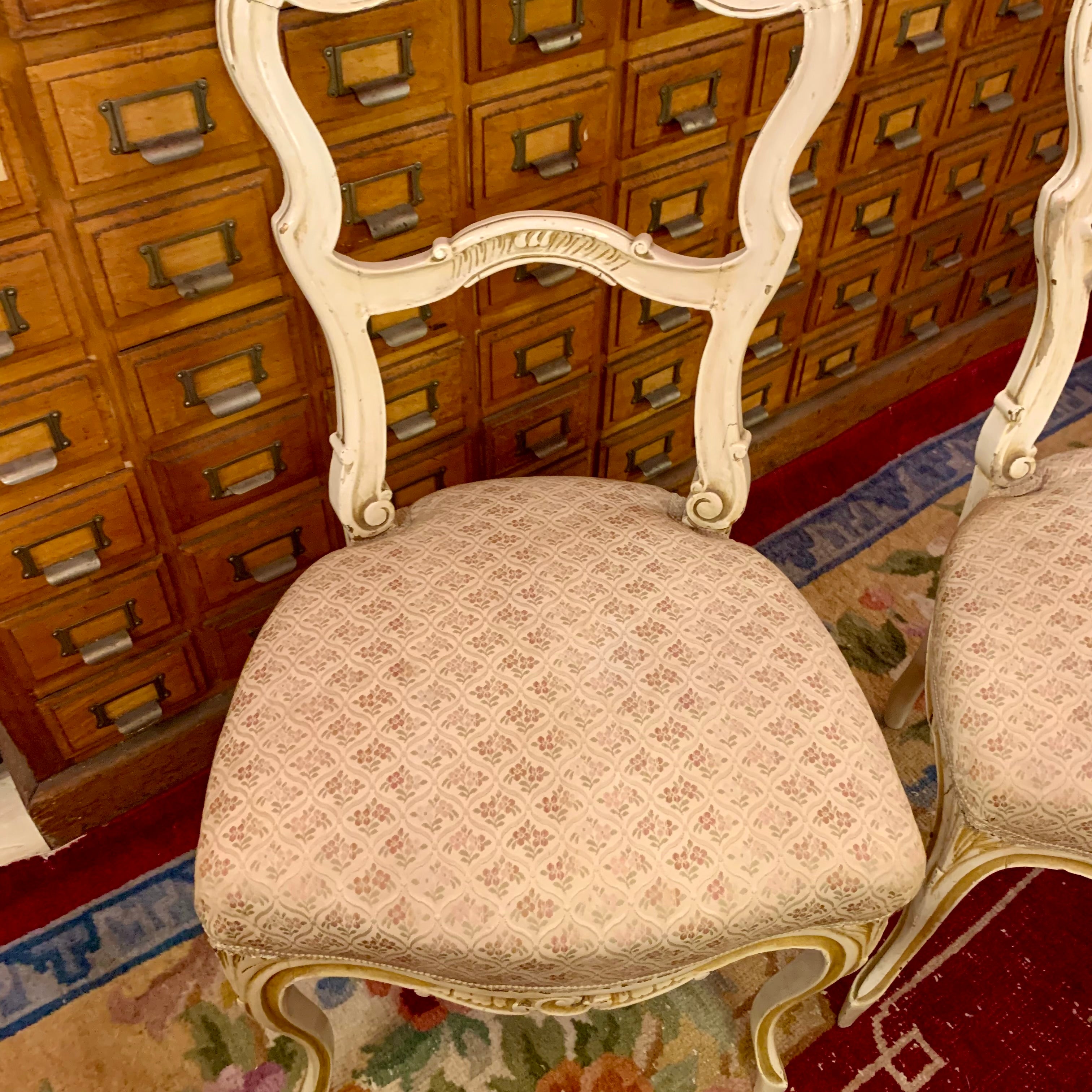 Luxurious Cream and Gilt Gold Salon Chairs