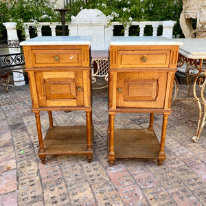 Pair of Antique Oak Bedside Pedestals