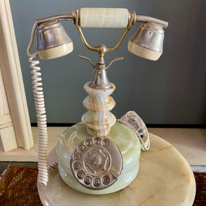 Vintage Italian Onyx Rotary Telephone