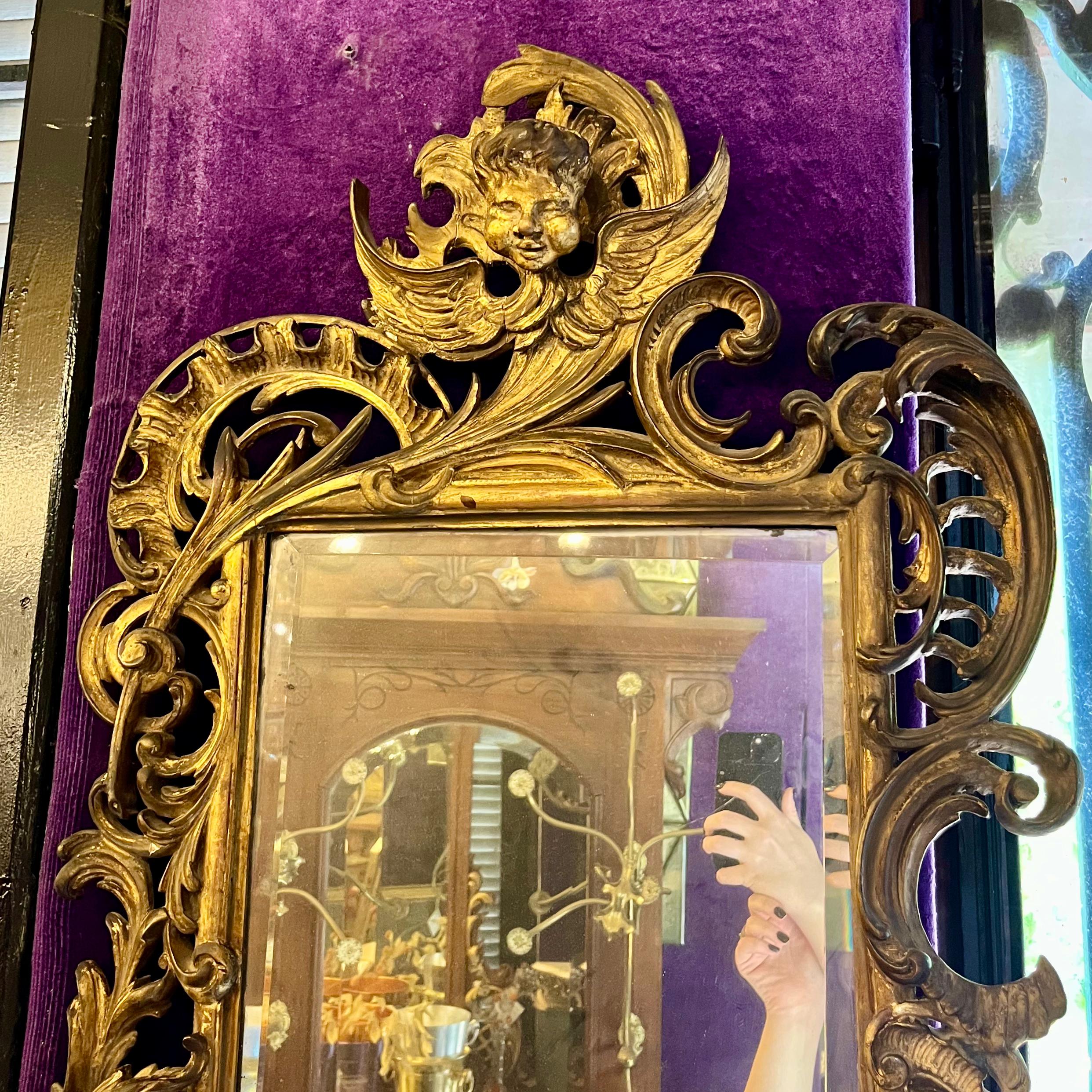 Rococo-Style Giltwood Mirror, 19th Century