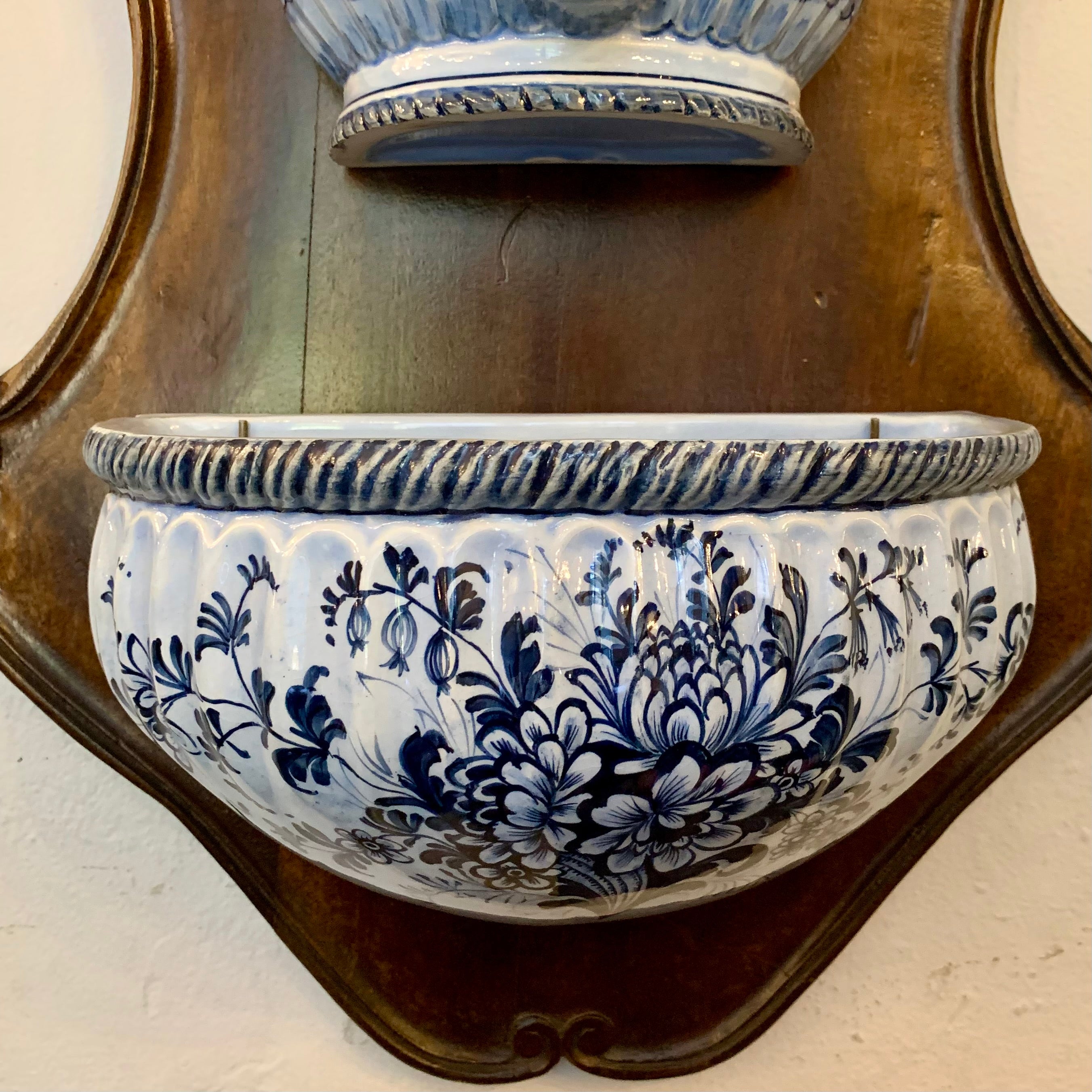 Antique Delft Porcelain Font