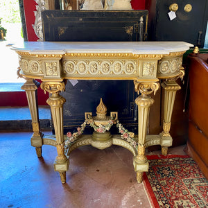 Beautiful Antique Gilt Console with Marble Top