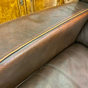 Stunning Art Deco Deep Chocolate Leather Sofas