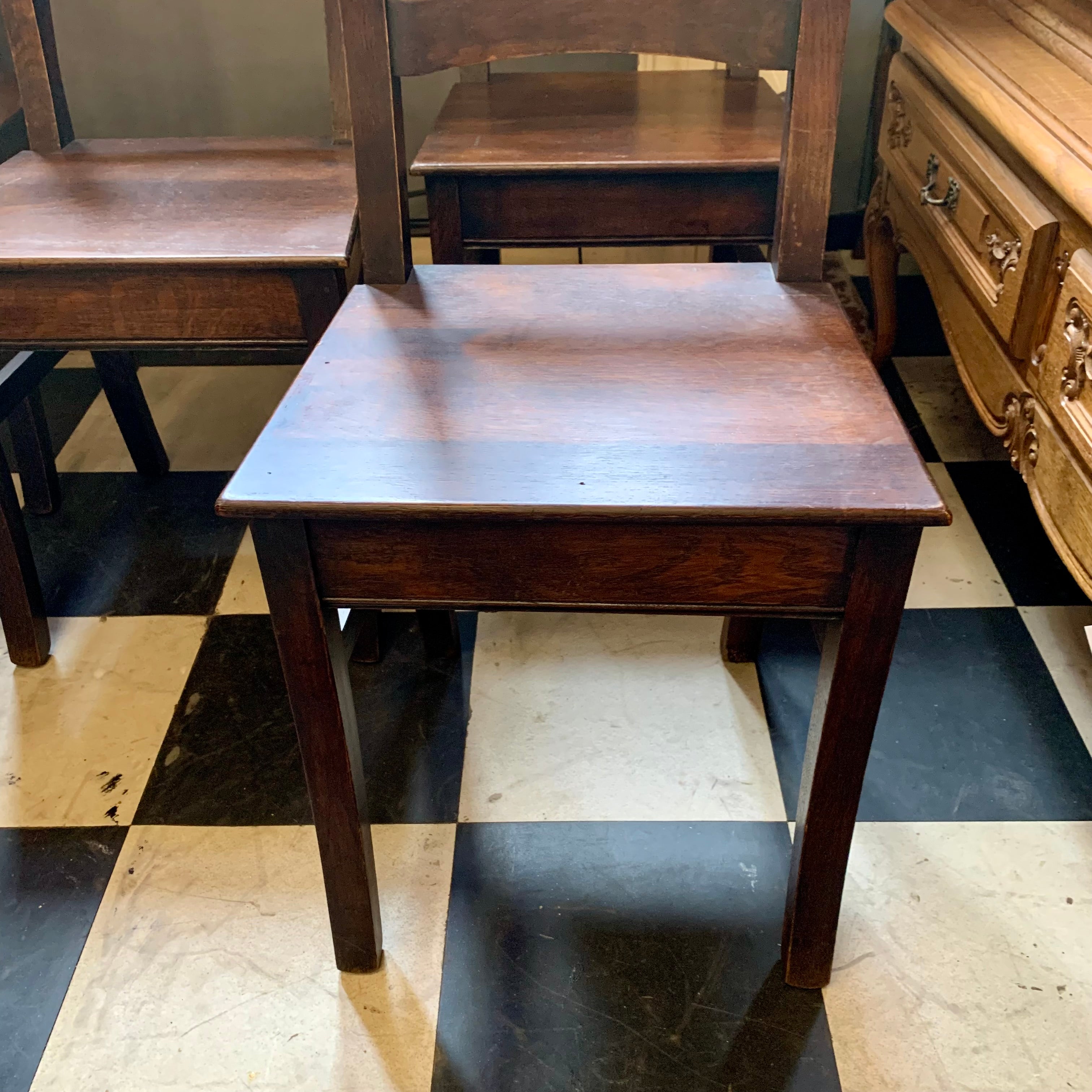 Beautiful Antique French Oak Dining Chairs