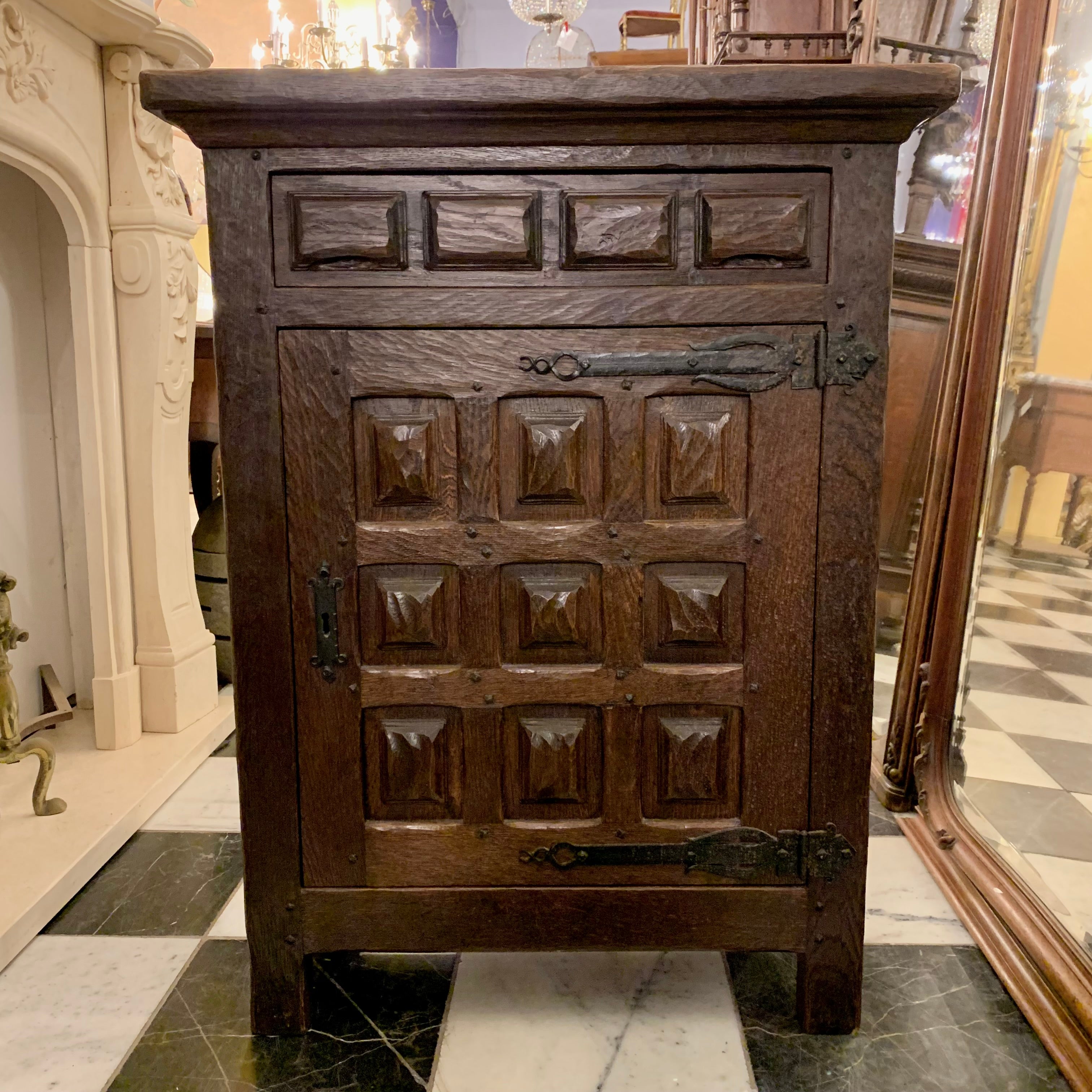 Smaller Antique Oak Spanish Cabinet