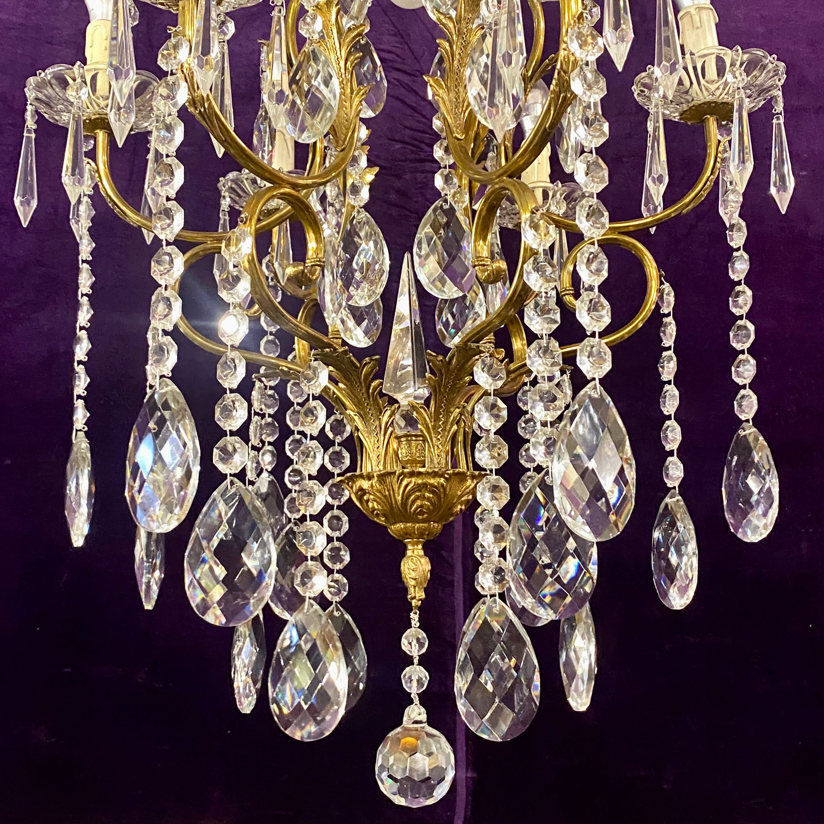 Gorgeous Antique Brass Chandelier