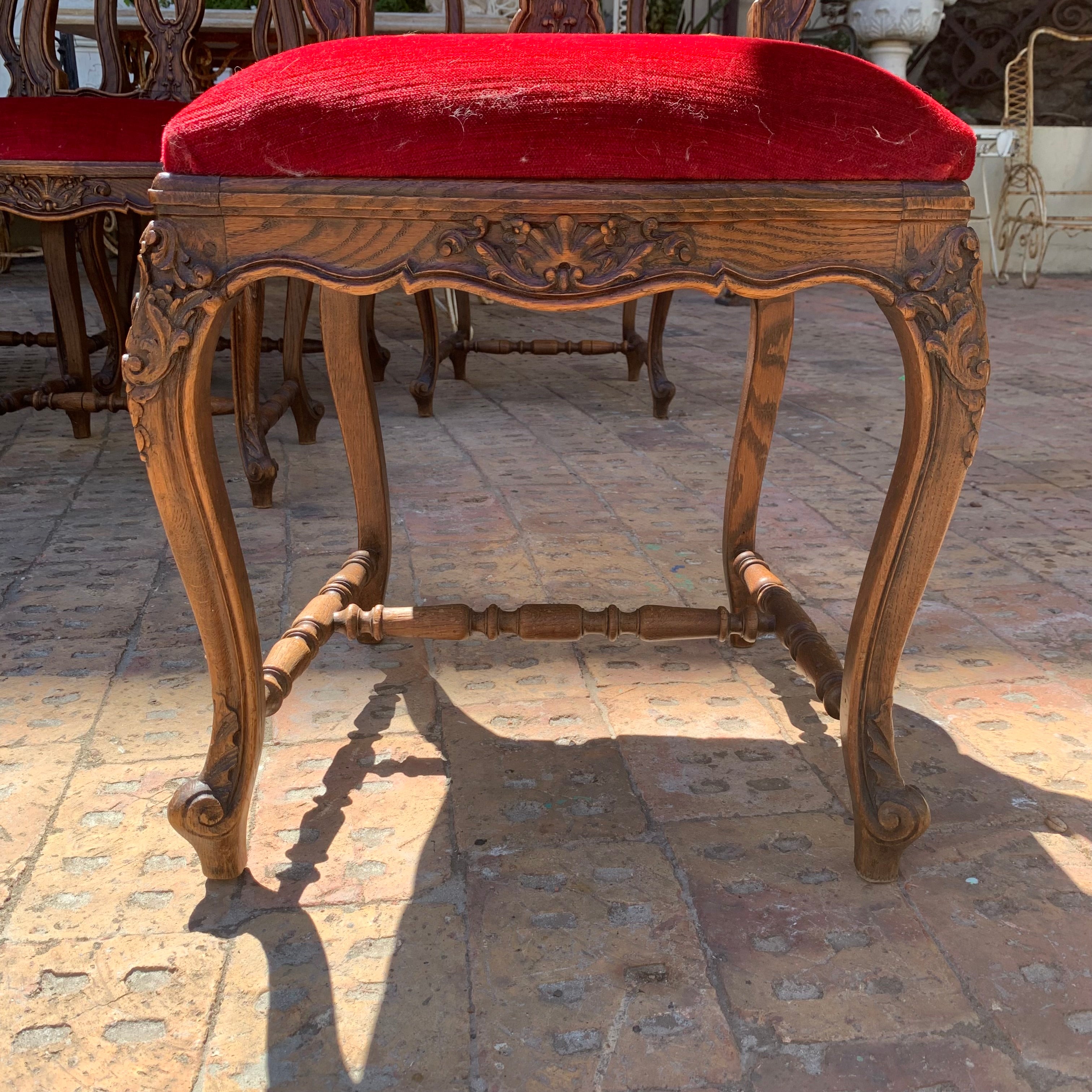 Set of 8 Antique Carved Oak Dining Chairs