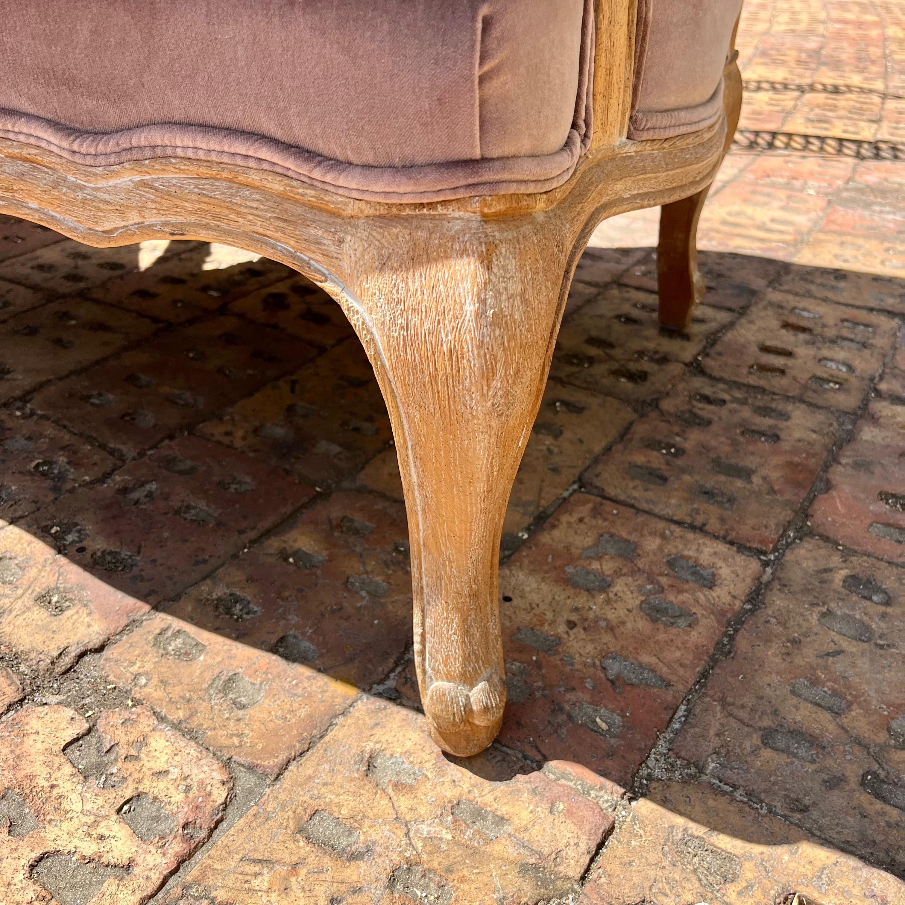 Pair of Lavender Velvet Louis XV Style Armchairs - SOLD