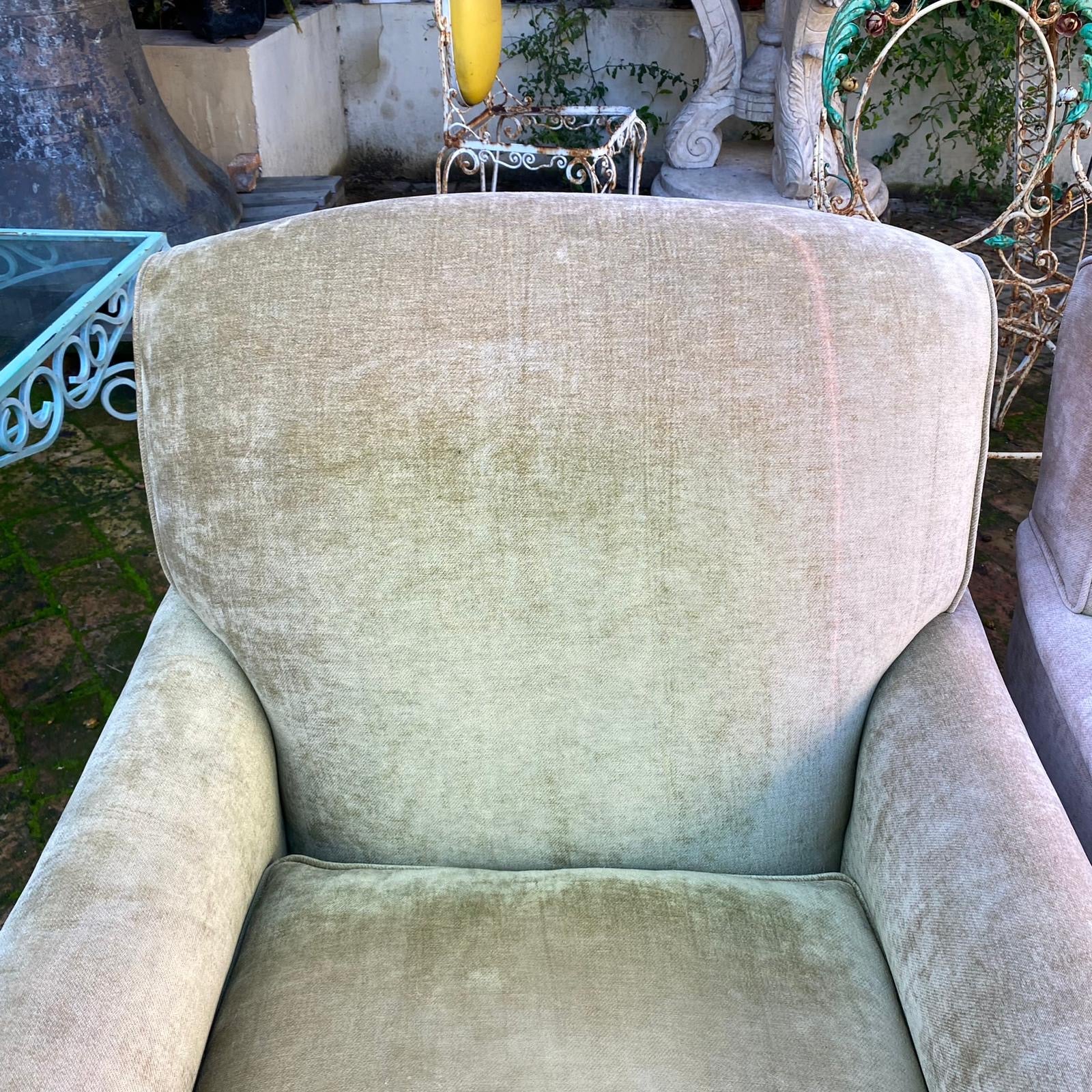 Pair of Vintage Velvet Upholstered Armchairs