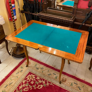 Antique Inlaid Games Table with Brass Castings
