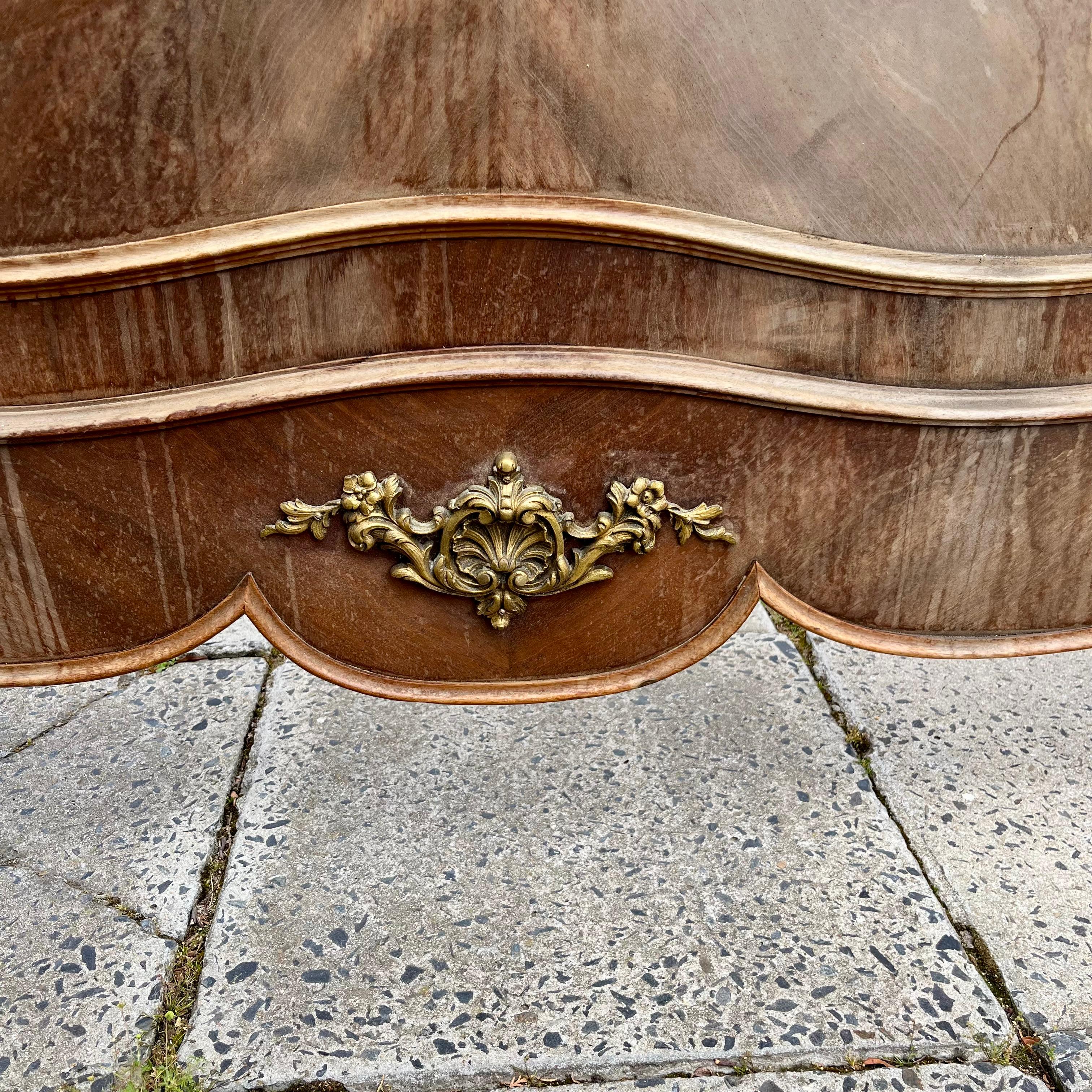 Antique Louis XV Style Bed with Gilt Accents - Queen Size, c. 1900 - SOLD