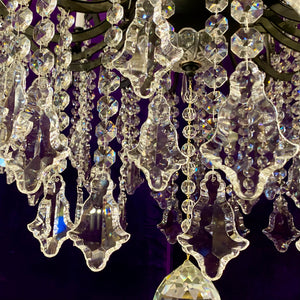 Extremely Large Matte Black Crystal Chandelier