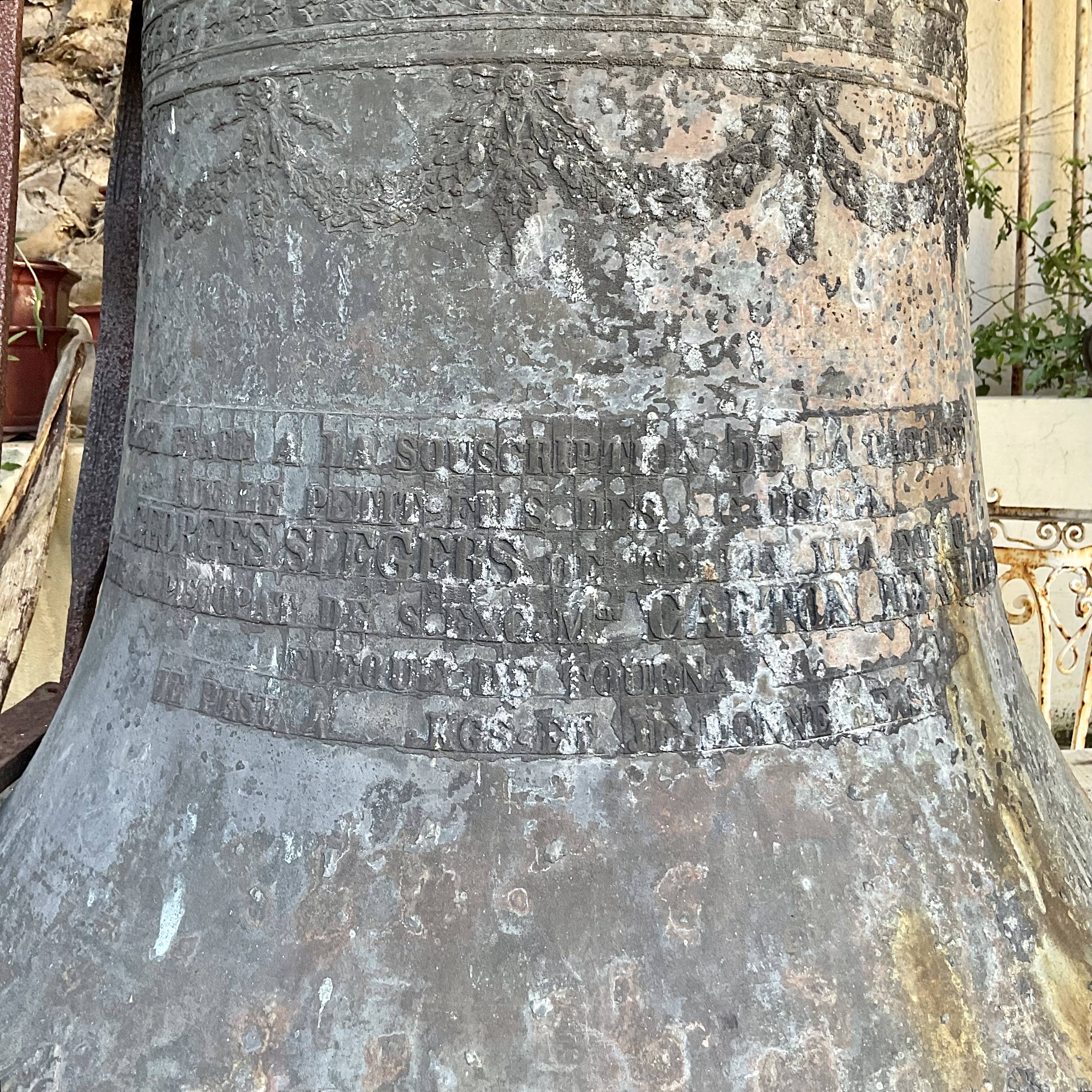 Very Large Antique Bronze Church Bell from Belgium