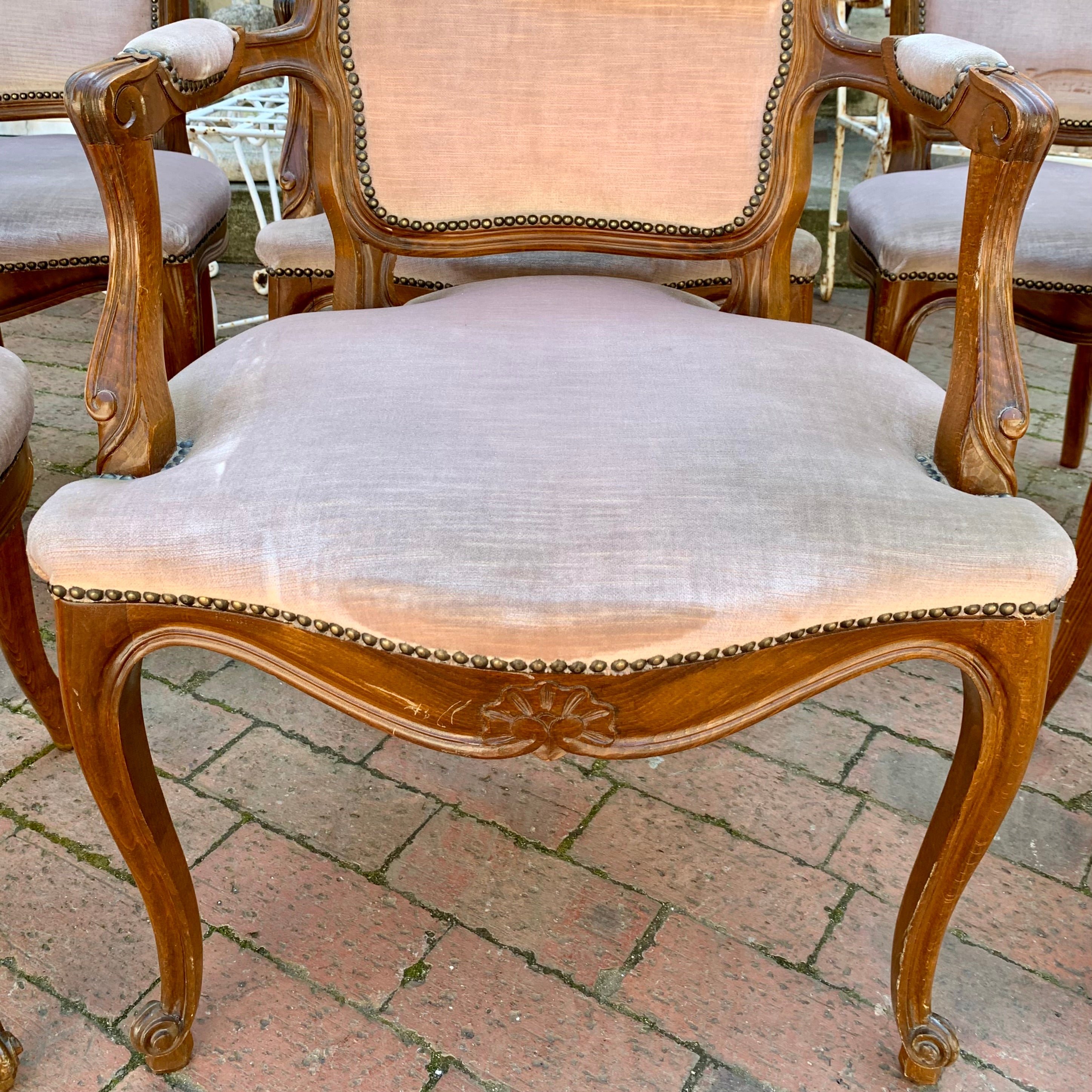 Antique Oak Dining Chair Set