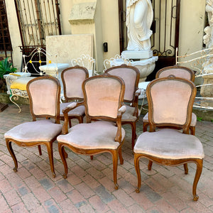 Antique Oak Dining Chair Set