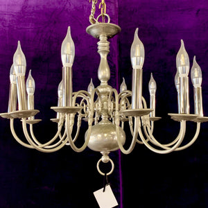 Antique Polished Nickel Flemish Chandelier - SOLD