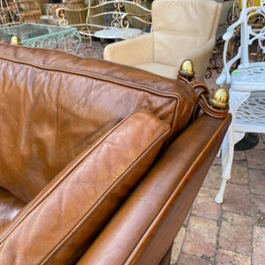 Vintage Knoll Leather Wingback Armchair