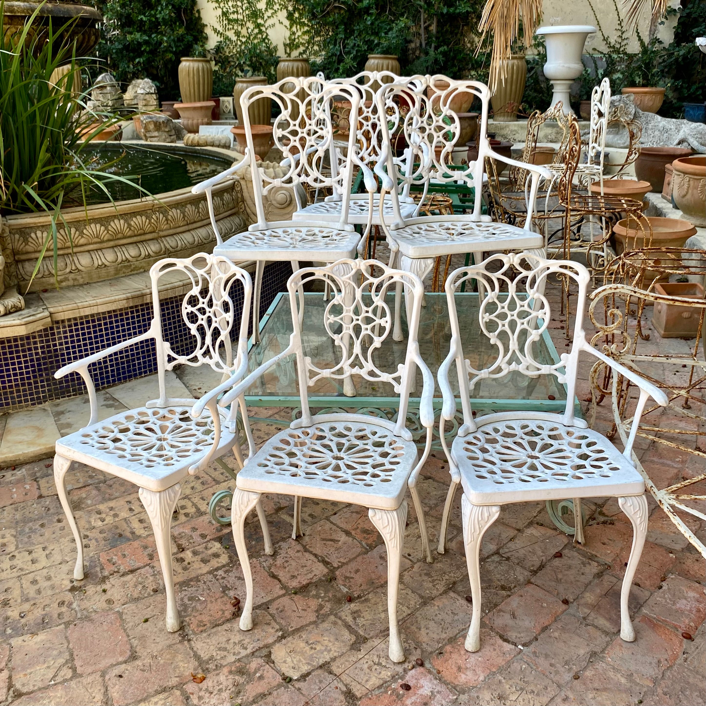 Set of French Cast Iron Dining Chairs – Delos Antiques