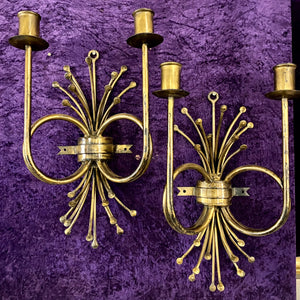 A Pair of Bronzed Metal Sconces - SOLD