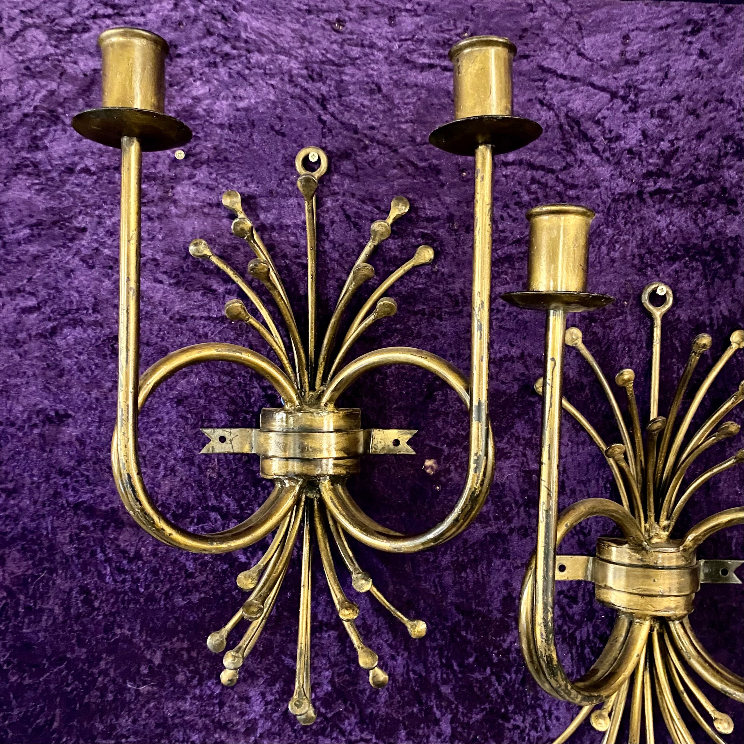 A Pair of Bronzed Metal Sconces